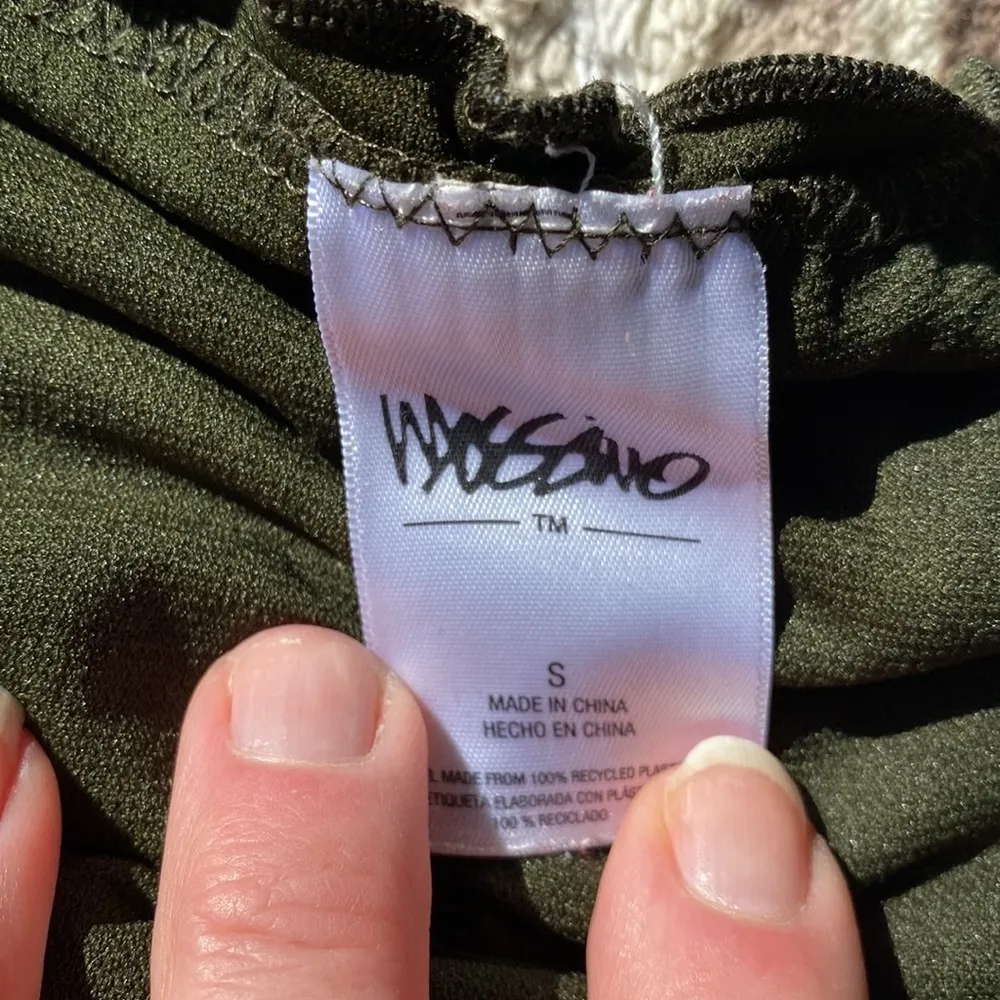 Mossimo Olive Floral Ruffle Edge Midkini top / Olive Bikini top or Ruffle bottom Green - Image 5