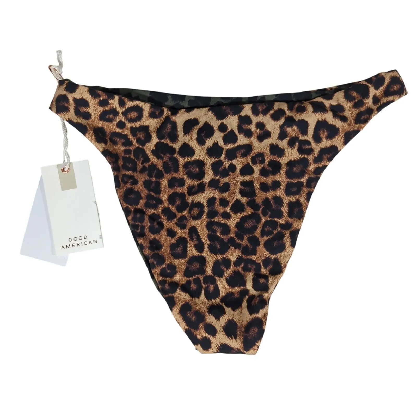 Good‎ American Leopard Print Reversible Bikini Bottoms Size 1 GSW0080 - Image 2