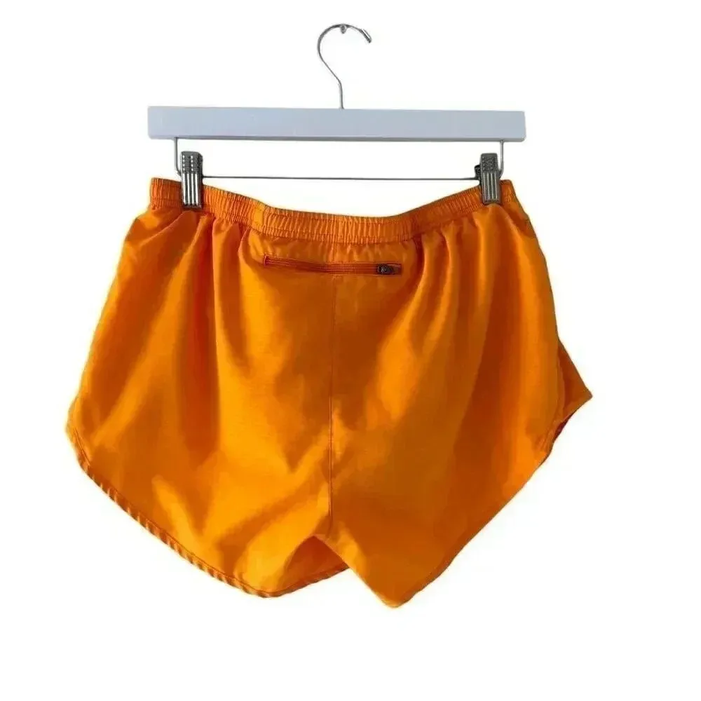 Nike Women's Tempo Brief-Lined Running Dry-Fit Shorts Zipper Pocket Vivid Orange - Image 3