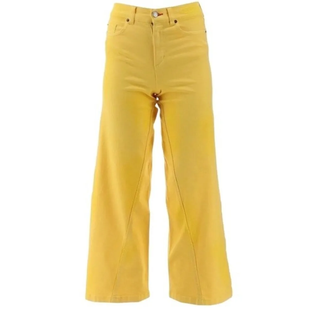 Peace Love World Jeans Happy Yellow Extra Wide Leg Bell Bottoms Size 25 | 00 - Image 2