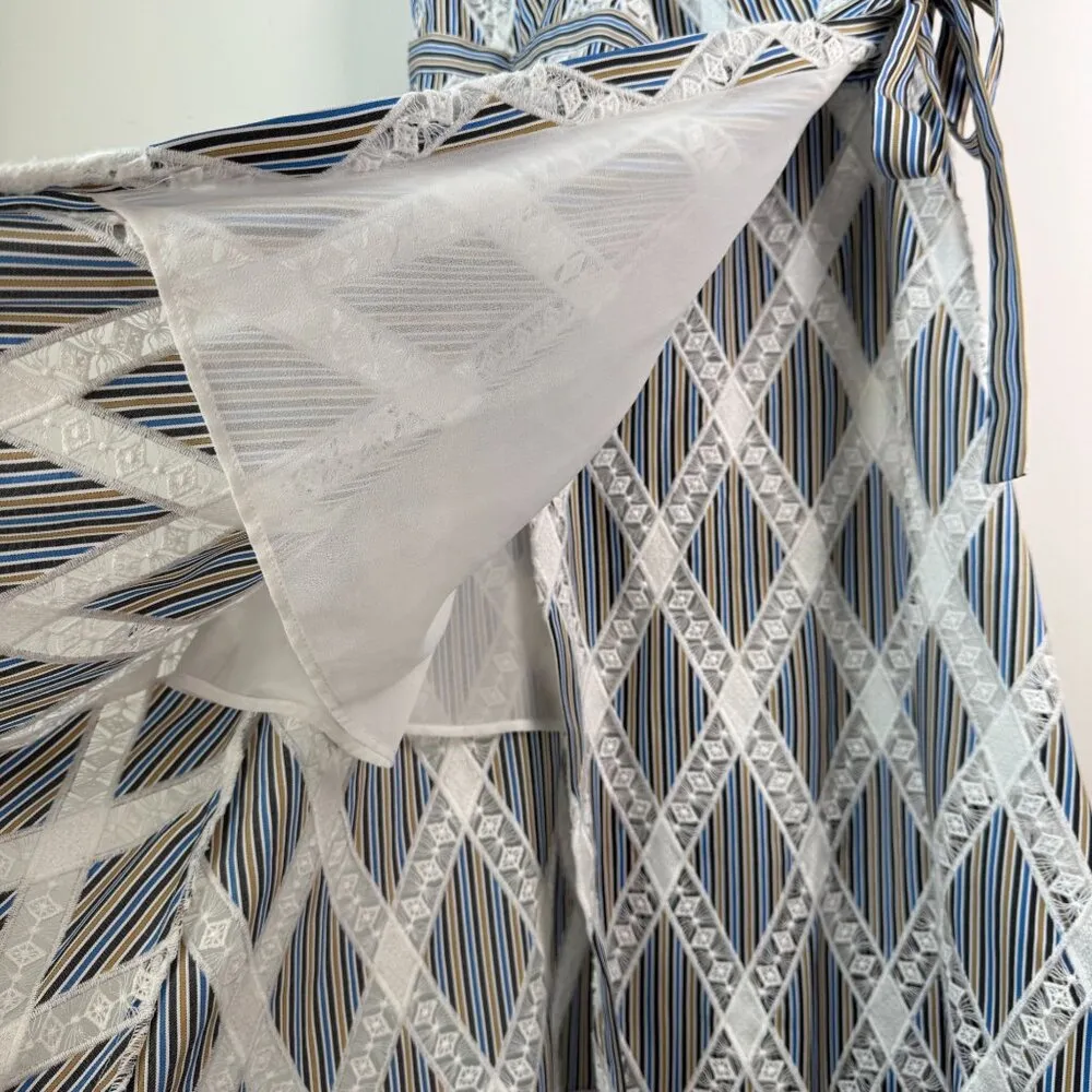 Sandro Dress Illa Cold Shoulder Midi Striped Lace Size EU 36 US 0/2 Wedding - Image 10