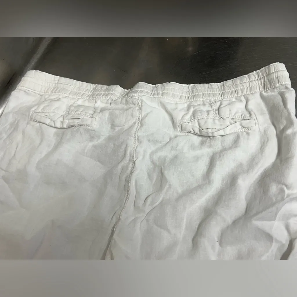 Caslon White Linen Drawstring Cropped Pants -  Size XL – VGUC - Image 5