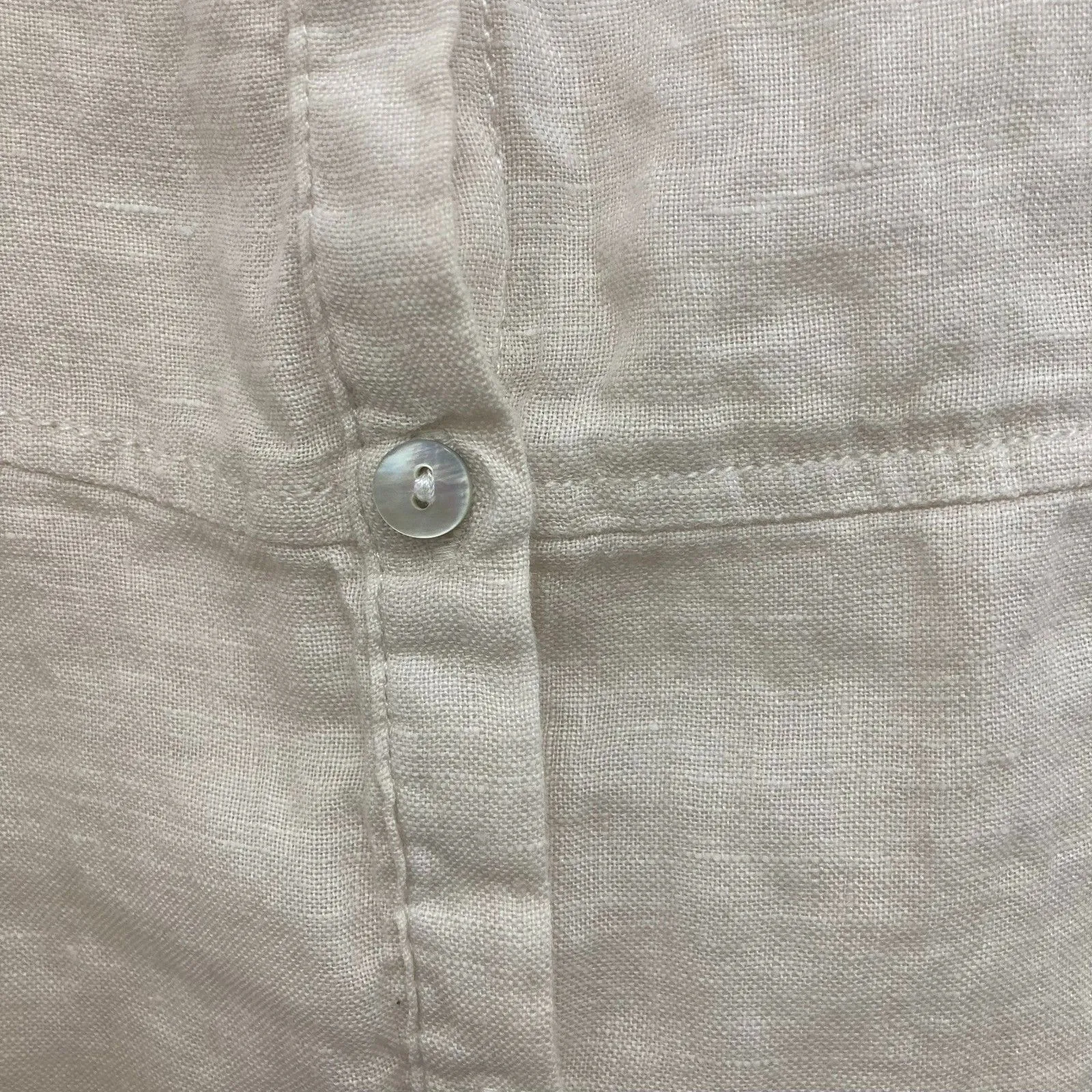 Tahari 100% Linen Button Tunic 1X Oatmeal Beige - Image 10