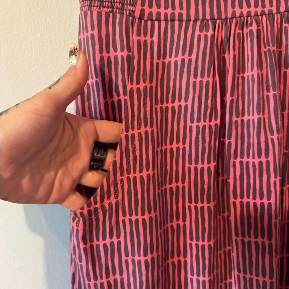Boden Margot Casual Day Pink Brown Stripe Jersey Dress size 8R - Image 6