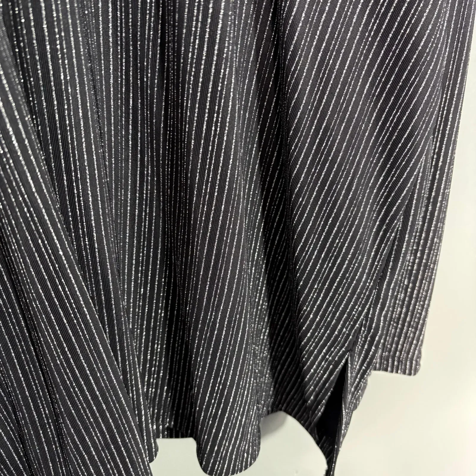 Susan Graver Minimalist Glam Black & Silver Striped Top - 2X - Women's Plus Size - Image 3