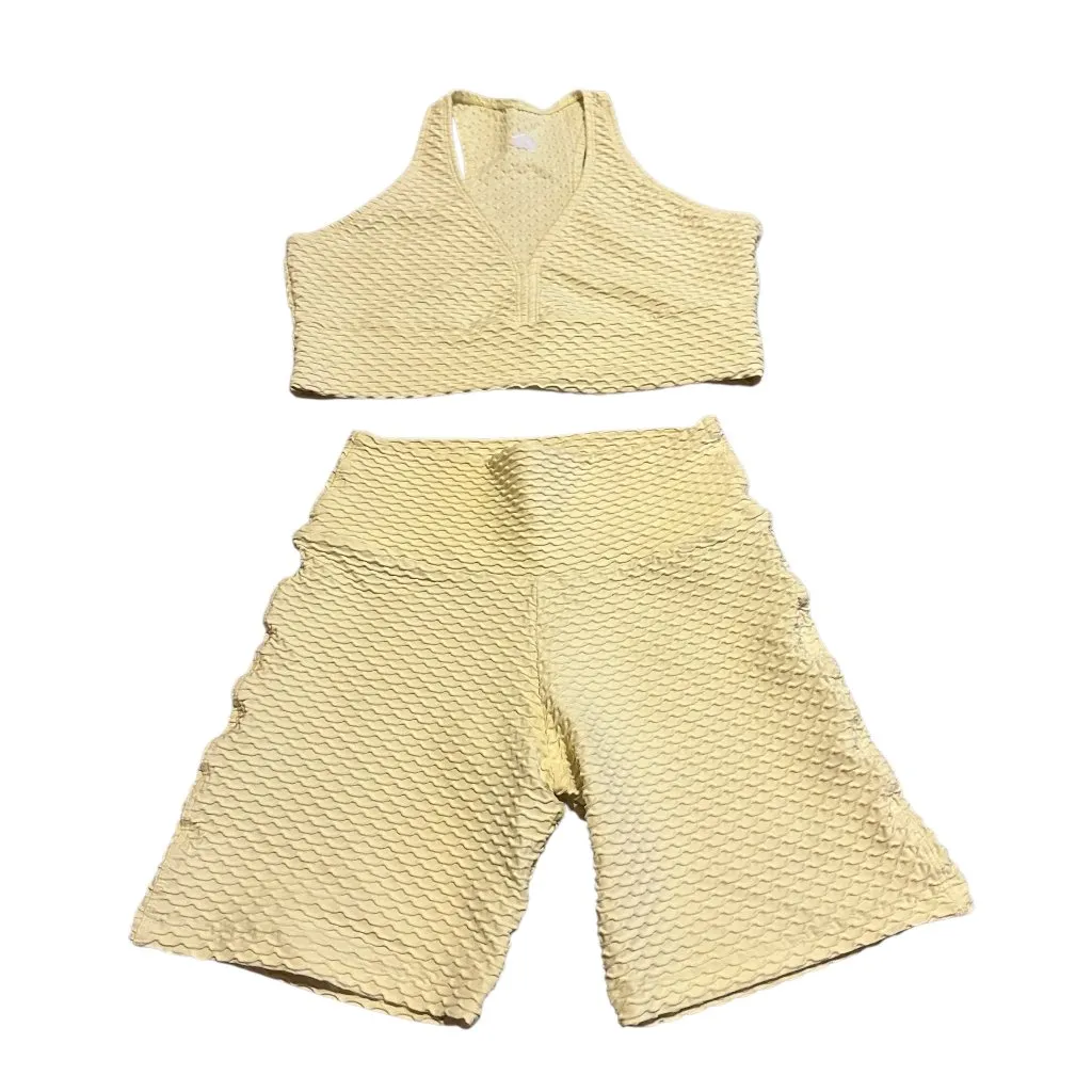 Booty by Brabants Creamy Yellow Two Piece Workout Set Athletic Size Small Womens - Image 1
