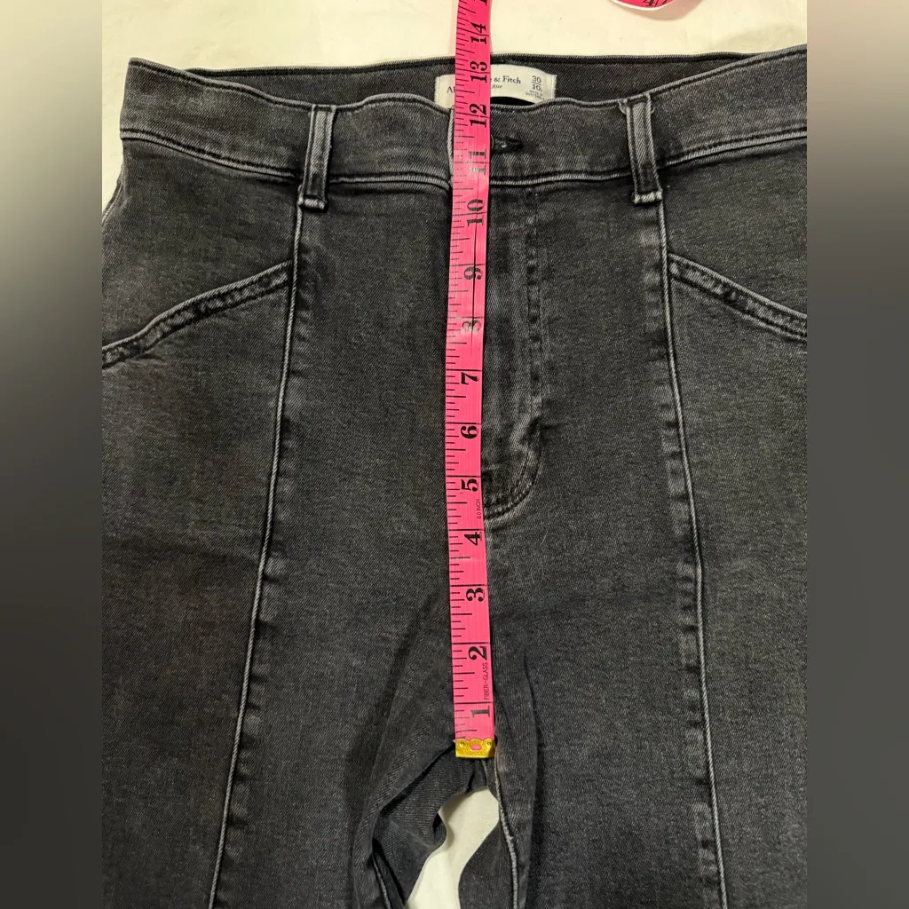Abercrombie & Fitch Ultra High Rise Black Denim Joggers Size 10 / 30 - Image 9