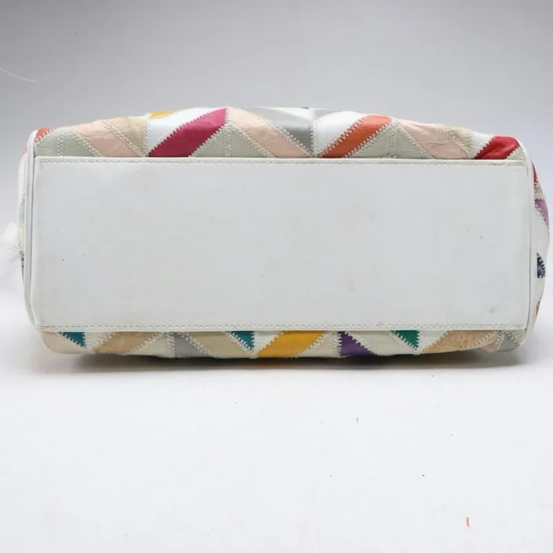 Vintage Leather Patchwork Purse White - Image 4
