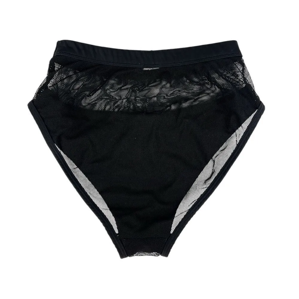 Windsor Black Mesh High Waisted Bikini Bottoms Size Small - Image 2