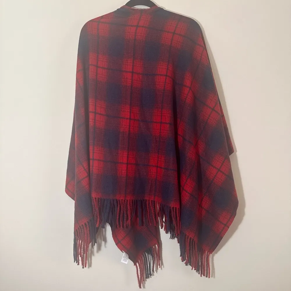 Treasure & bond fringe plaid blanket wrap Shawl poncho one size NWT - Image 12