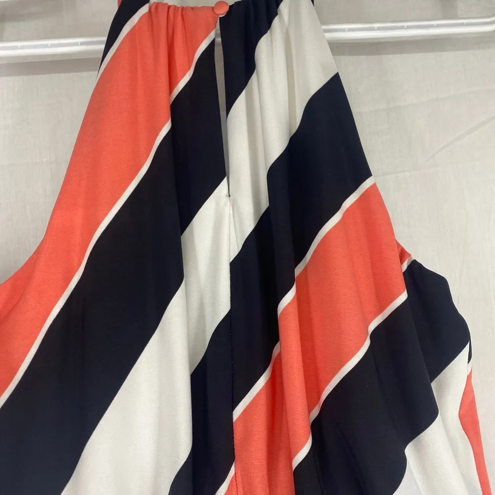 London Times Petites Blouson Halter Dress maxi front slit womens sz 6P - Image 4