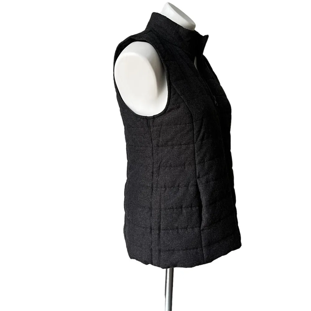 J. Jill Grey Quilted Full Zipper Puffer Vest, Sz Petite XS - Image 6