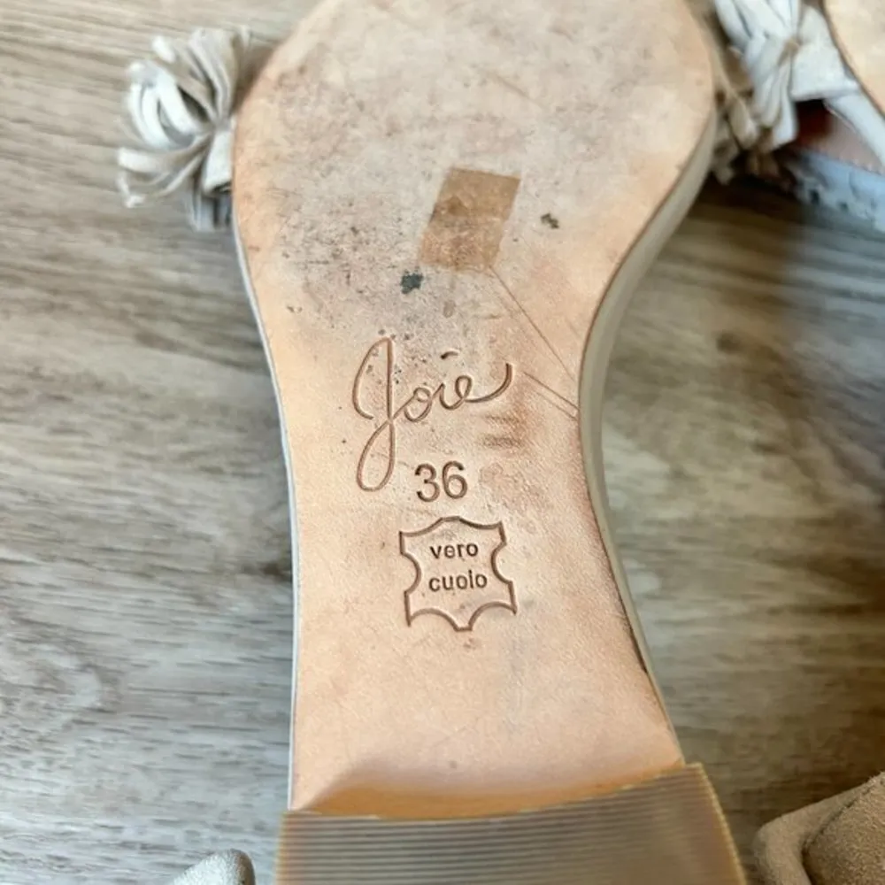 Joie Fringe Suede Taupe Flat Sandals EU Size 36 - Image 8