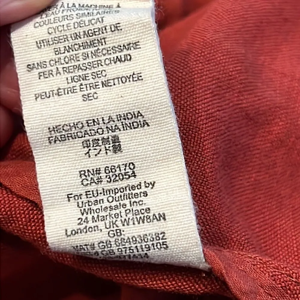 Free People lightweight blazer linen blend red orange small - Image 9