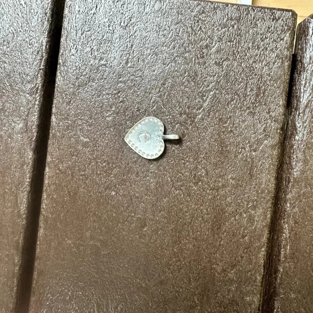 Silver Tone Pewter Initial Monogram E Charm Pendant Necklace - Image 5