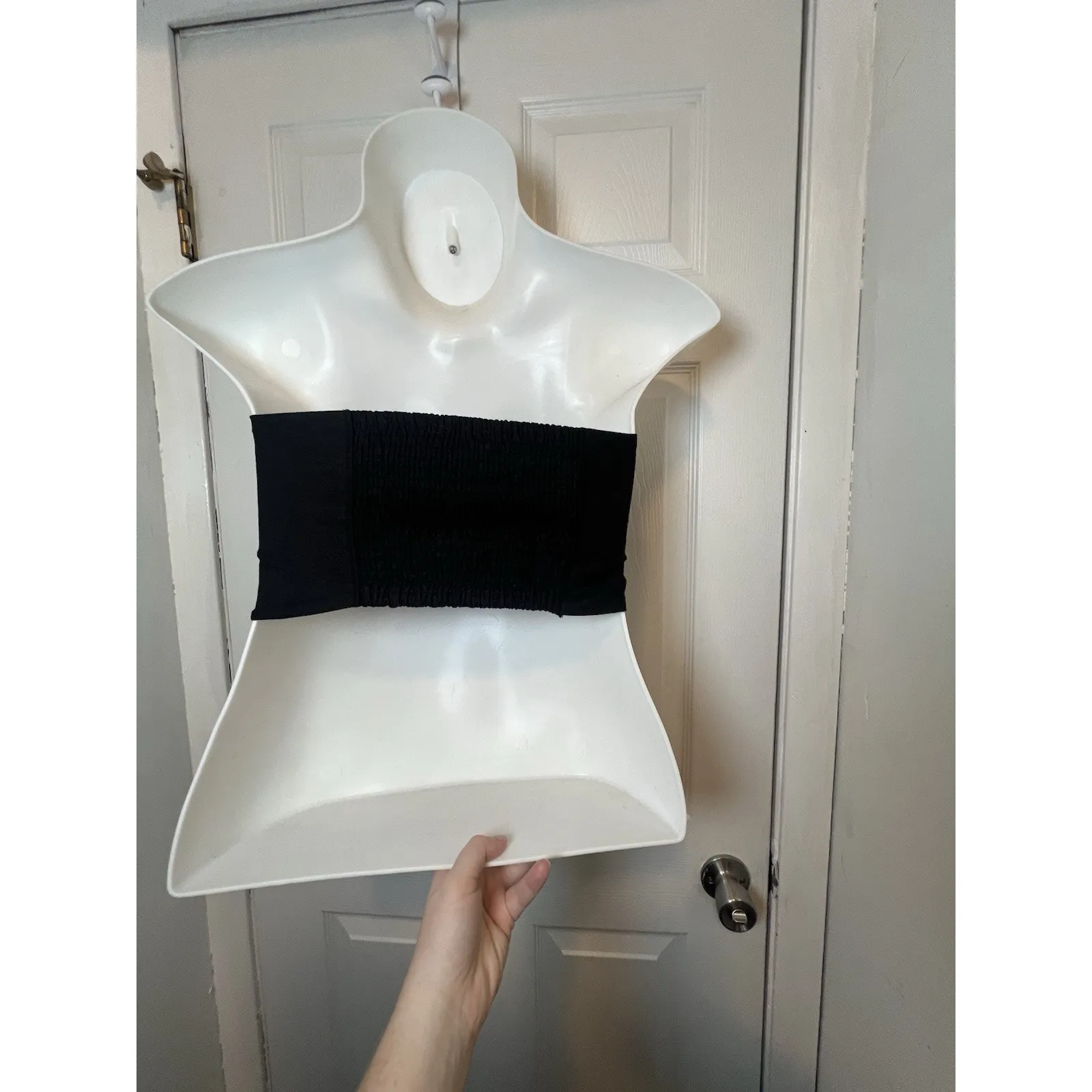 Black Express Size Small Boho Crop Top With Tie Front Fast Shipping - Image 2