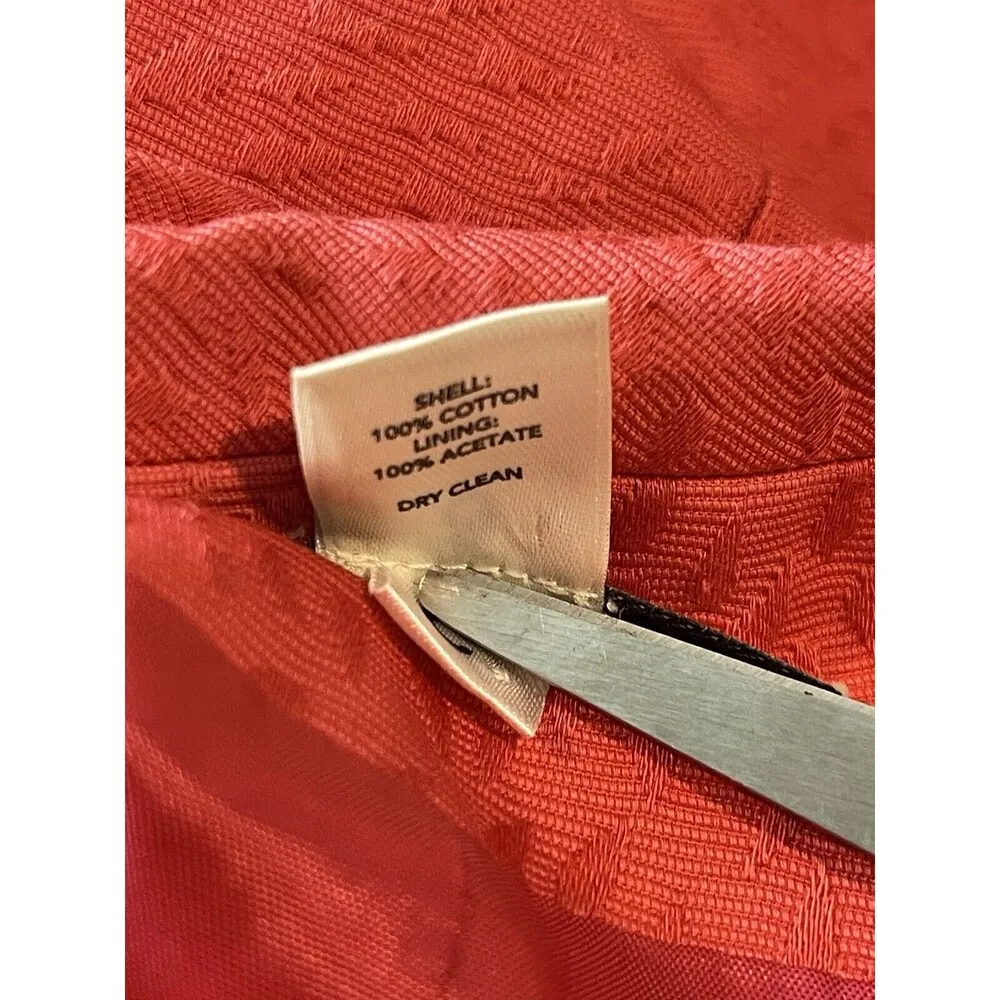 LOFT Pink Short Sleeve One Button Leaf Pattern Cropped Blazer/Top  Size 12 - Image 8