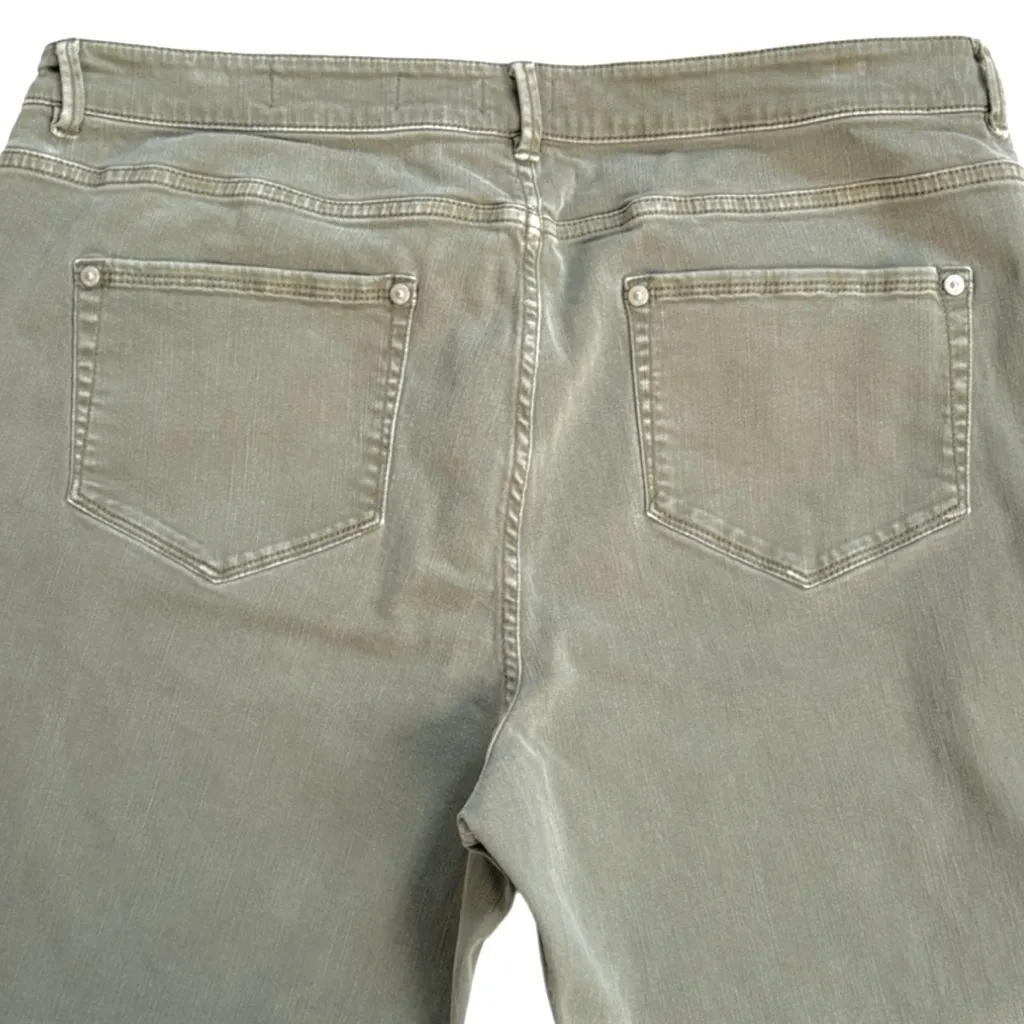 EUC J. Jill Cropped Cuffed Jeans Olive Size 18 Green - Image 7