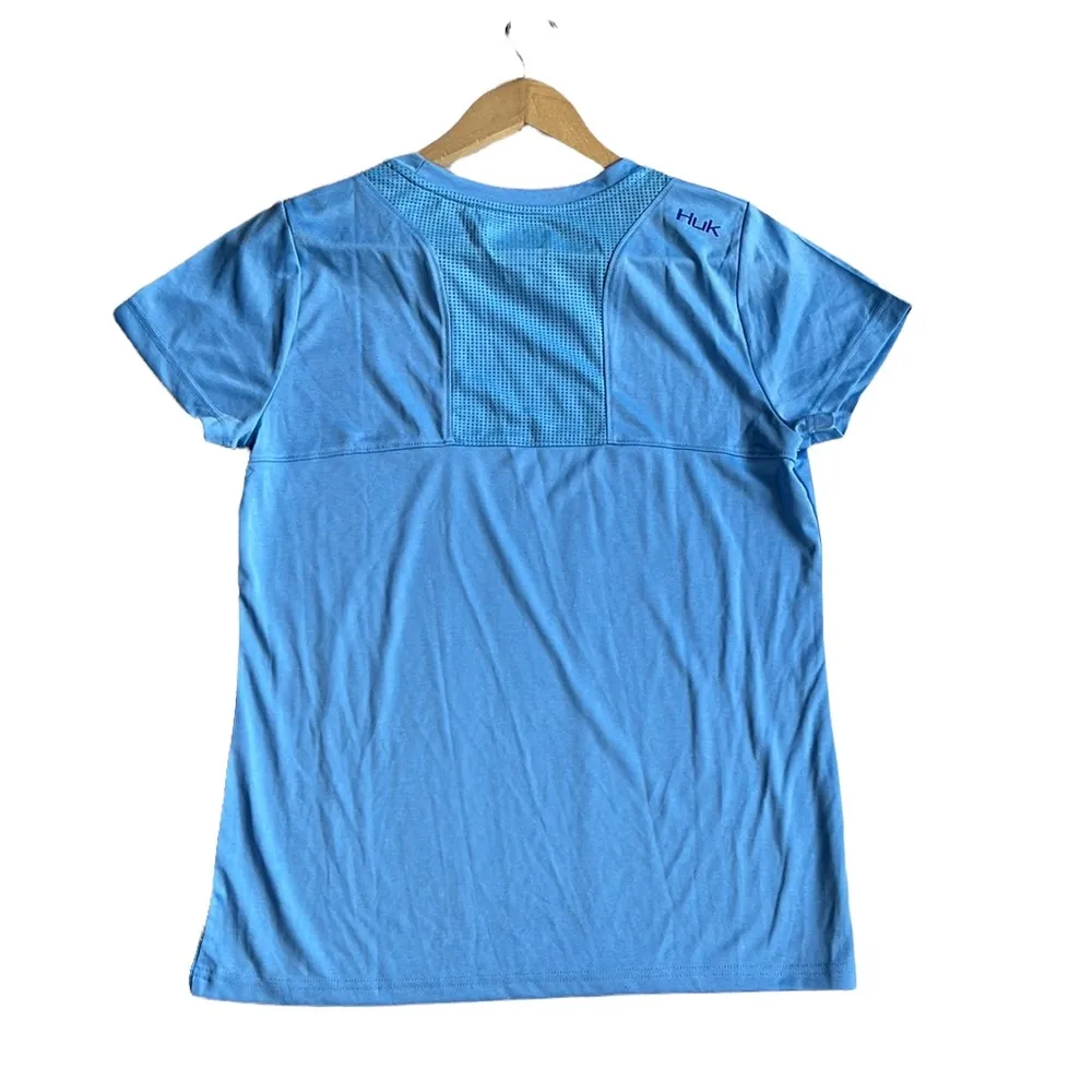 Huk Womens Outdoor ICE Blue Performace Fishing Short Sleeve Tee Shirt Top Size L Size L - Image 6