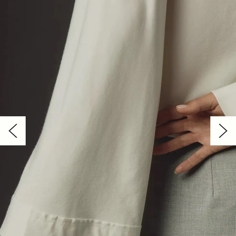 Anthropologie New  East West Wide Long-Sleeve Off White Top Cotton-Tee Fall Basic - Image 4