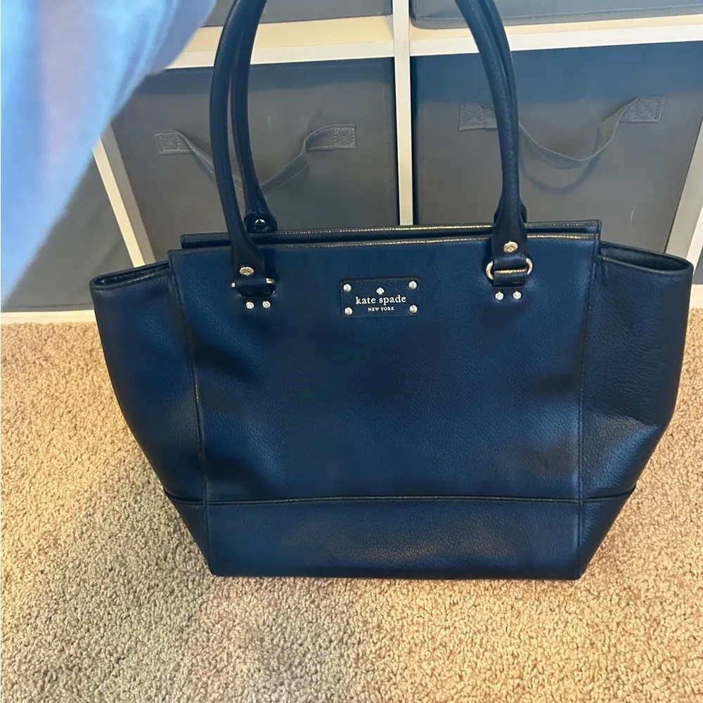 Kate Spade Black Leather Tote Bag - Image 8