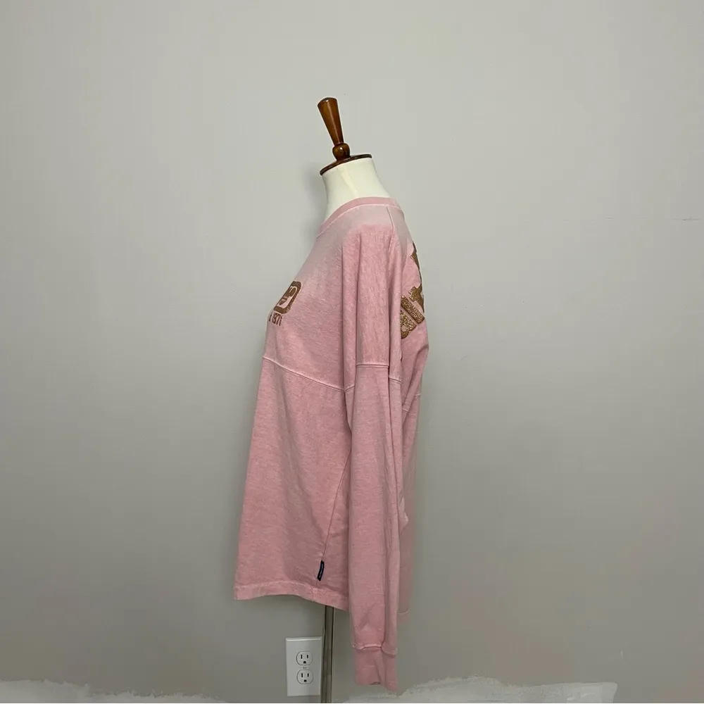 World Shirt Spirit Jersey Long Sleeve Graphic Logo Acid Washed Pink Gold - Image 5