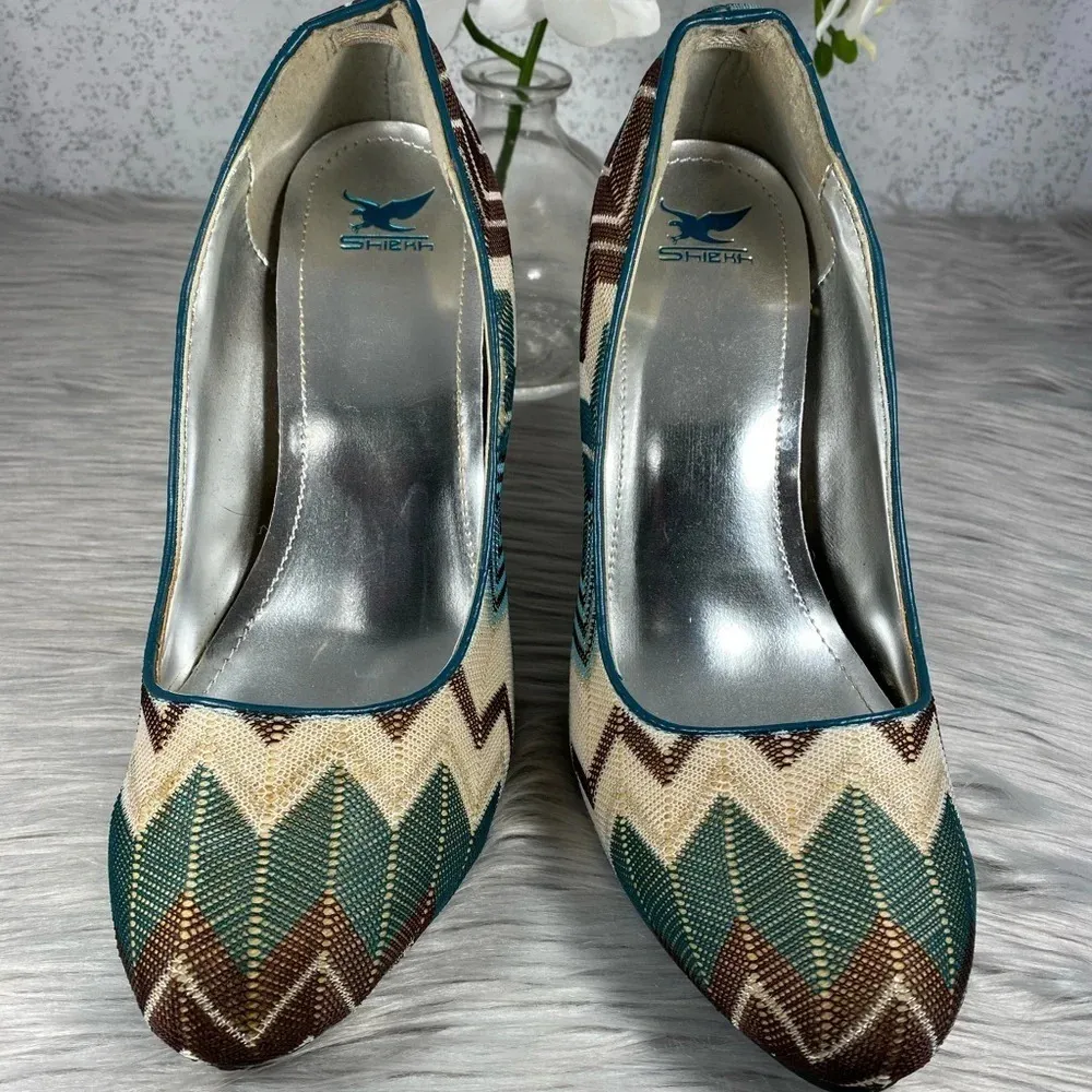 Shiekh  Chevron Pattern Heels - Image 3