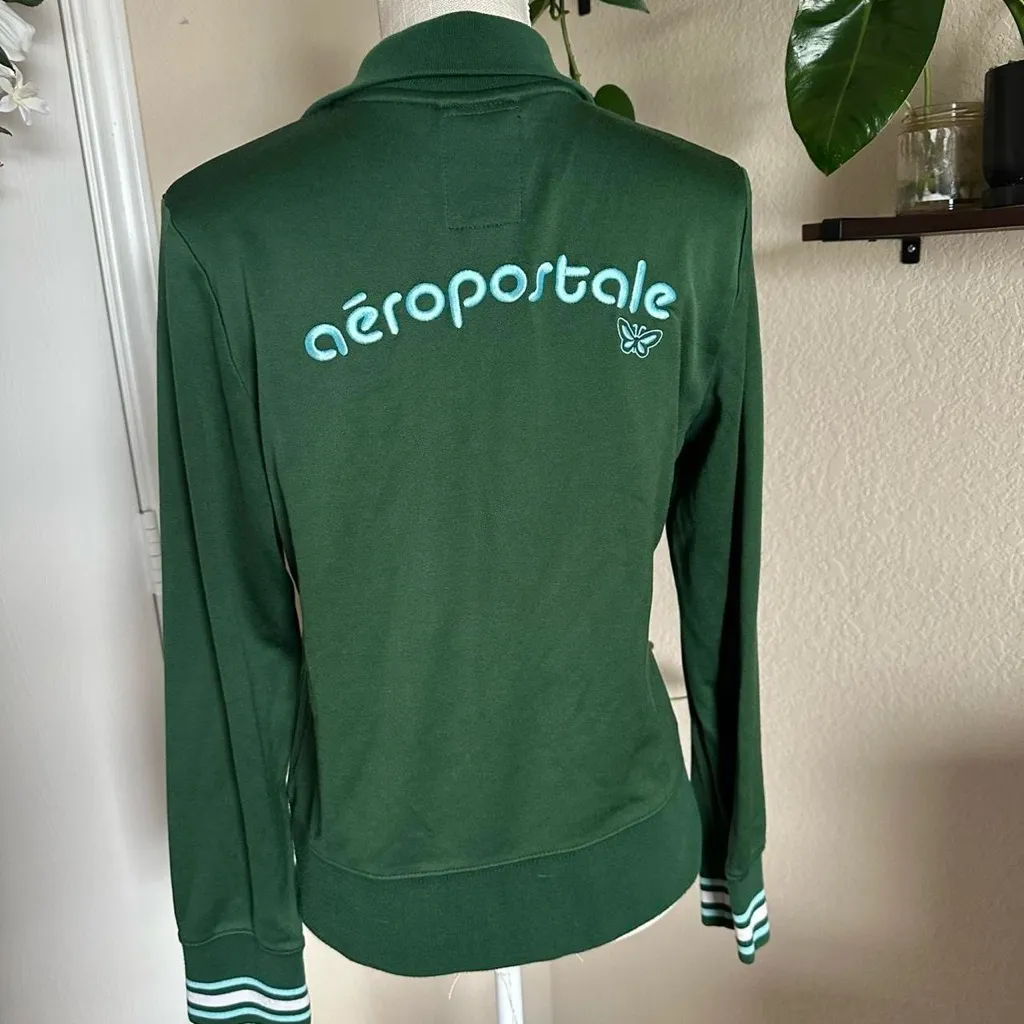 Y2K Aeropostale Green Zip-Up Jacket - Image 4