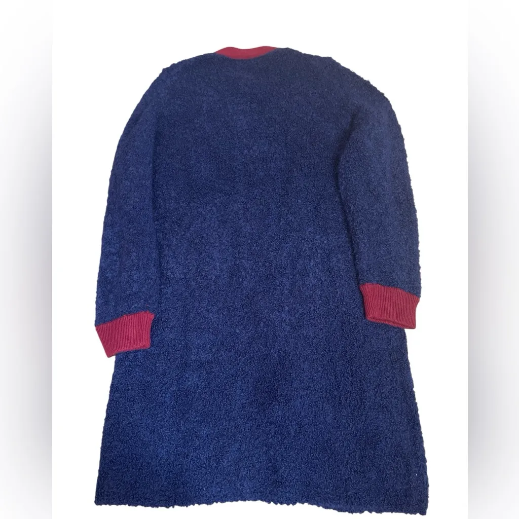 J. Crew contrast trim longline boucle Sherpa midi cardigan duster - Image 2