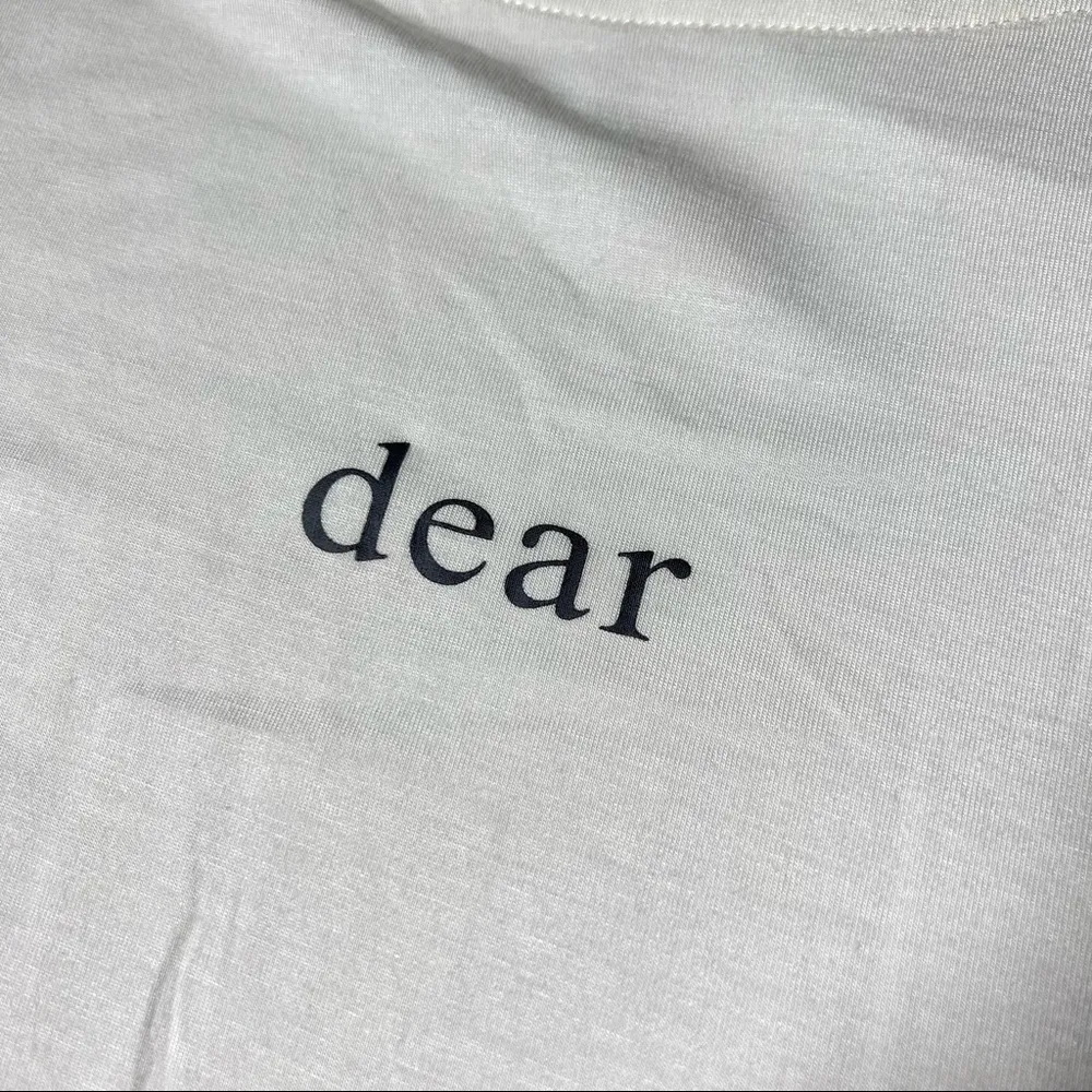 Shein White Dear Short Sleeve T-Shirt - Image 5