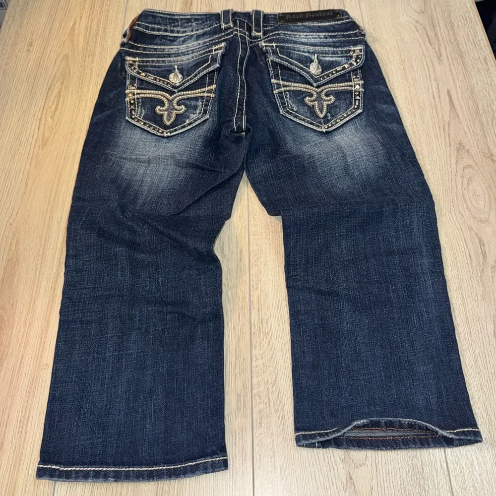 Rock revival noelle capri crop cropped Women's Blue Jeans denim - Image 3