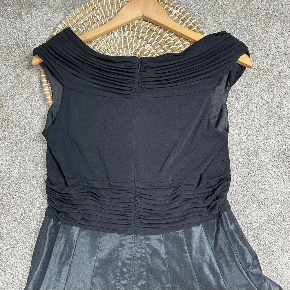 Tadashi Shoji Black Taffeta Fit and Flare Cocktail Formal Evening Dress Size 6 - Image 8