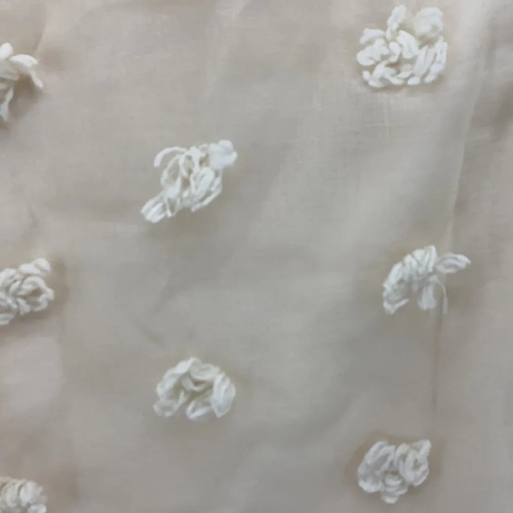 Polagram Chic lined cropped Pom Pom top cream sz S cute girly dainty - Image 5