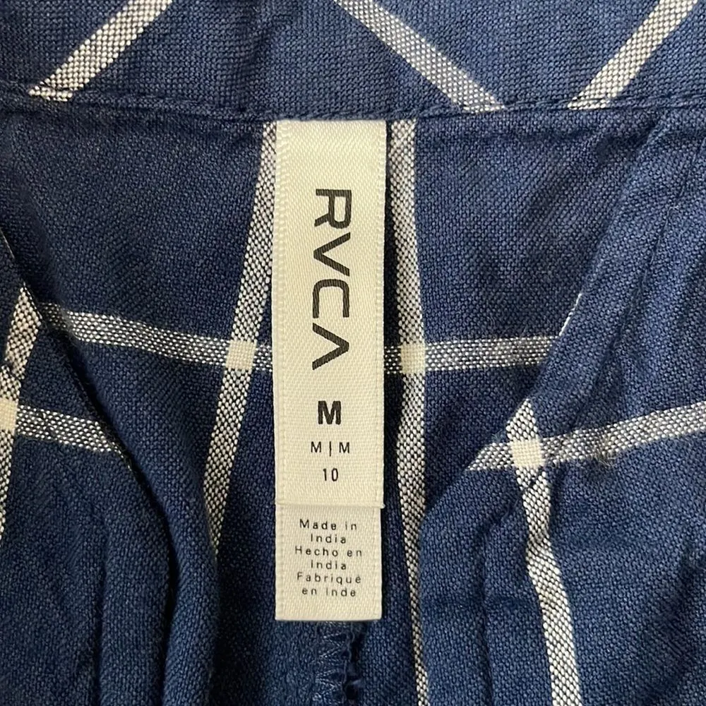 RVCA cotton and viscose plaid pants.  Size 10. - Image 6