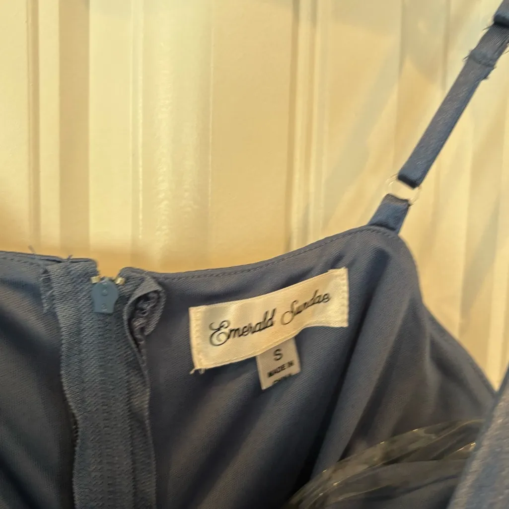 Emerald Sundae Blue Satin Maxi Dress Size‎ Small - Image 7