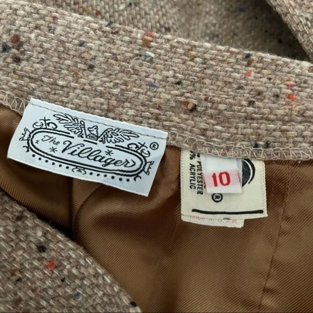 THE VILLAGER Suit Beige Speckled Skirt Blazer Suit Vintage Wool Tan Size undefined - Image 12