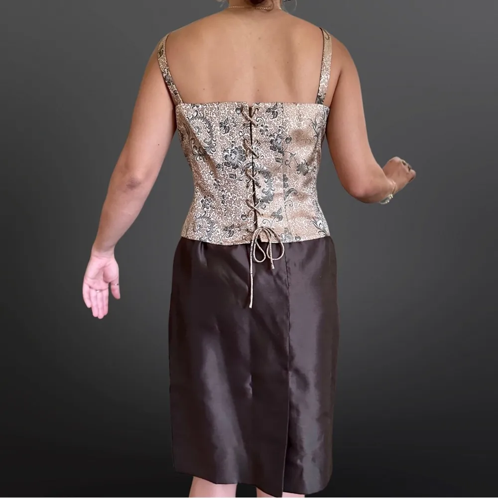 Vintage Y2K silk skirt suit with corset top - Dana Buchanan [H3R] - Image 6