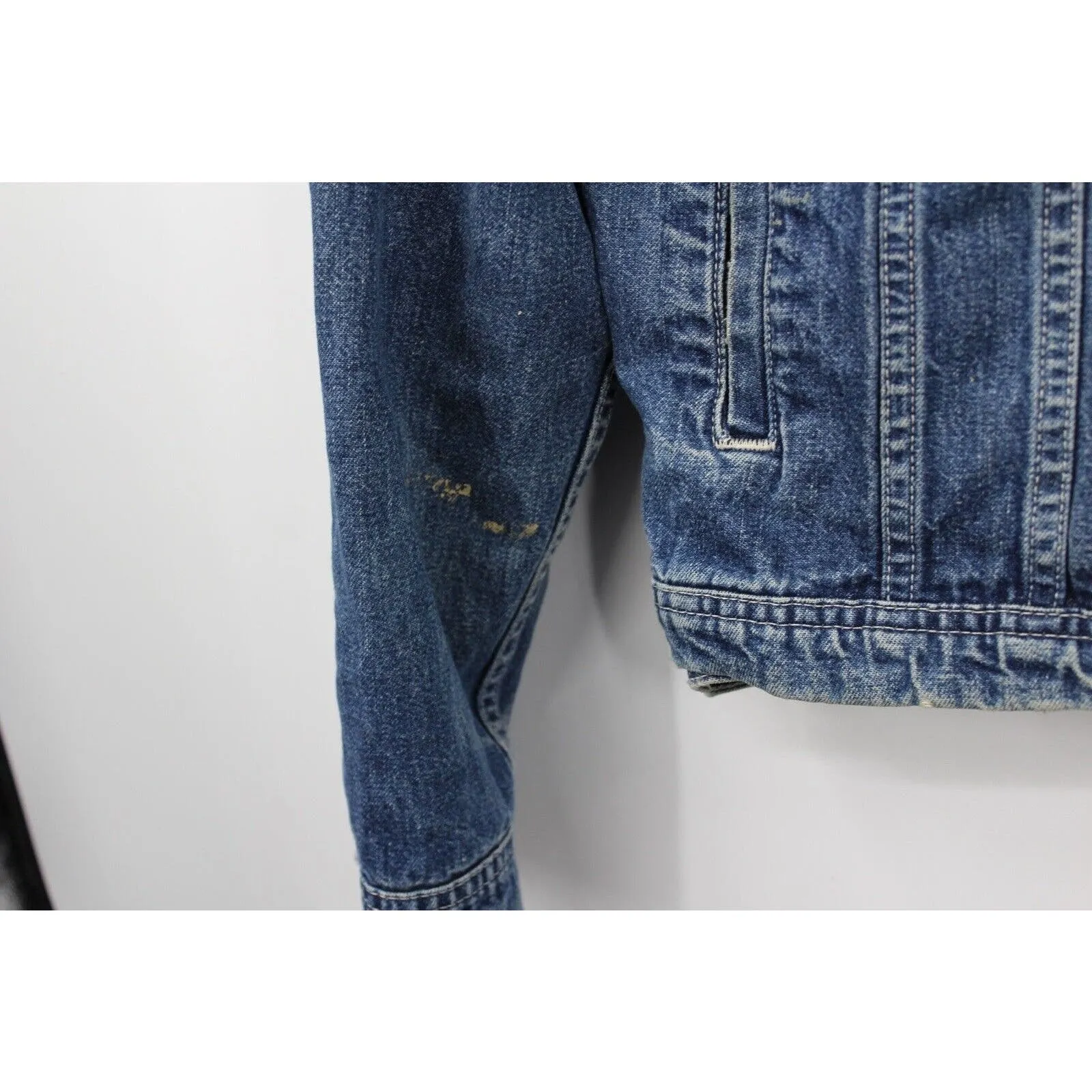 Vintage Polo Jean Company‎ Denim Full Button Down Pockets Patch Blue Size Medium - Image 4