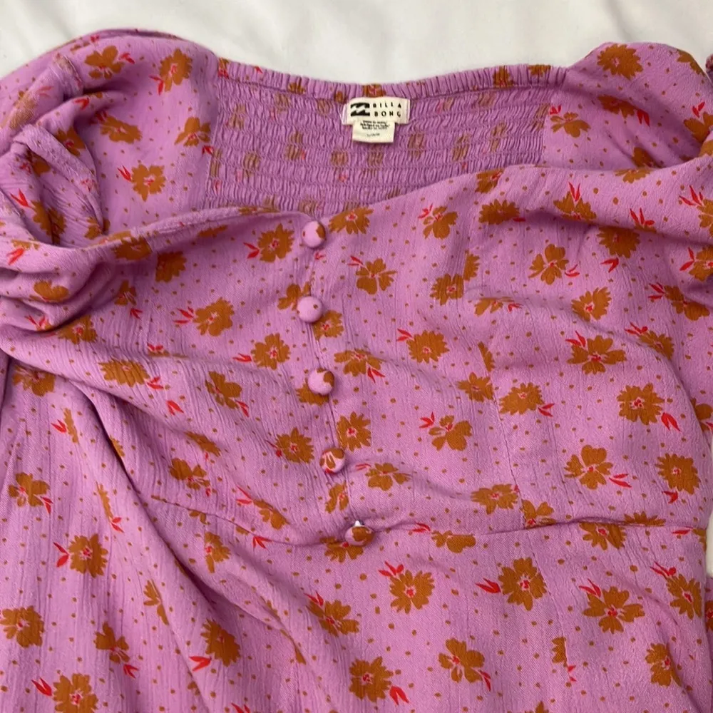 Billa Bong floral purple and brown cottage core prairie style dress size large - Image 10