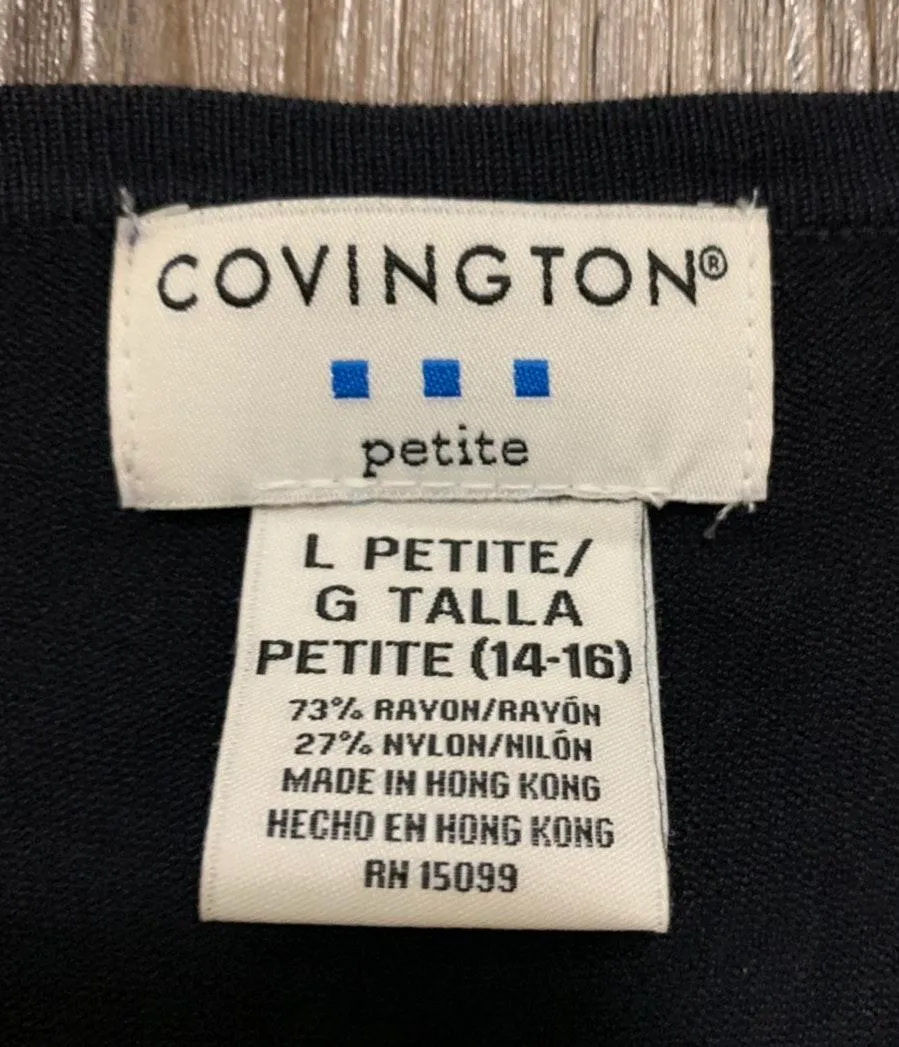 Petite Black Long Sleeve V-Neck Sweater - Image 3