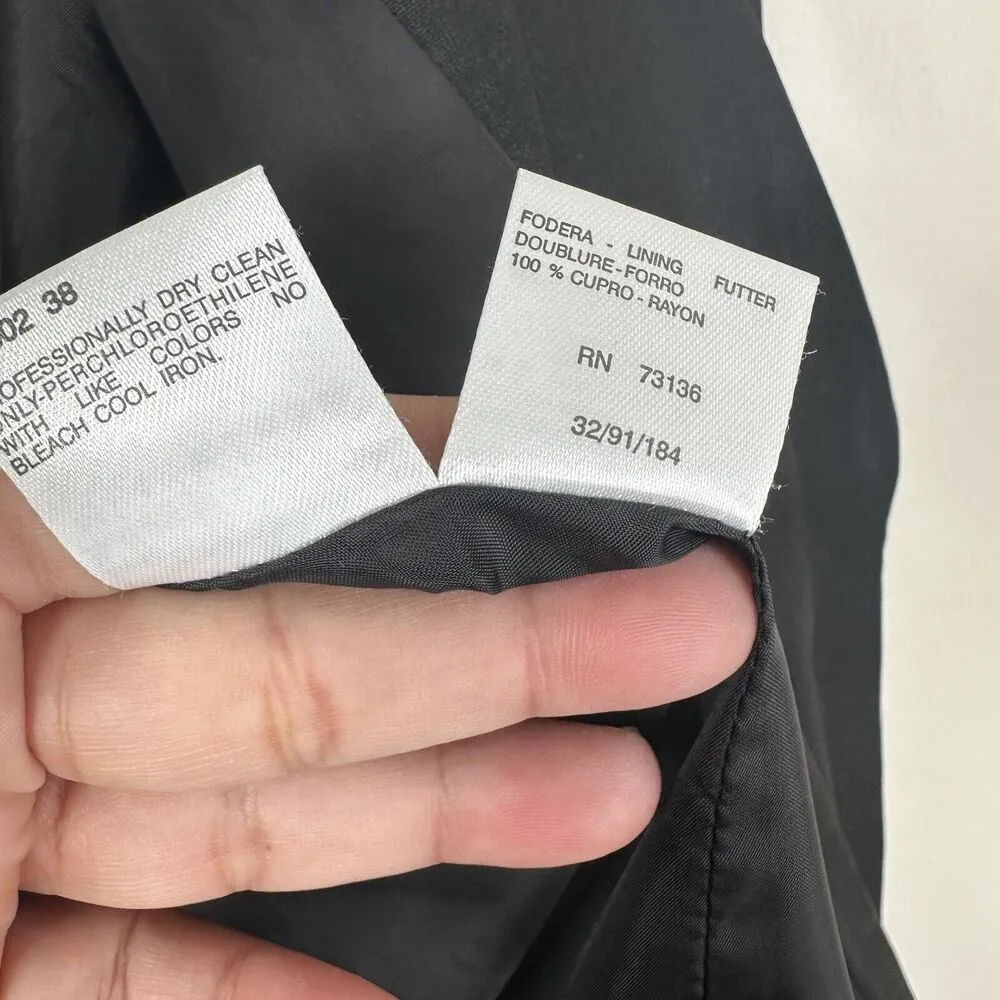 Max Mara Blazer Women's 4 Black Wool Blend One Button Career Work Office - Image 8