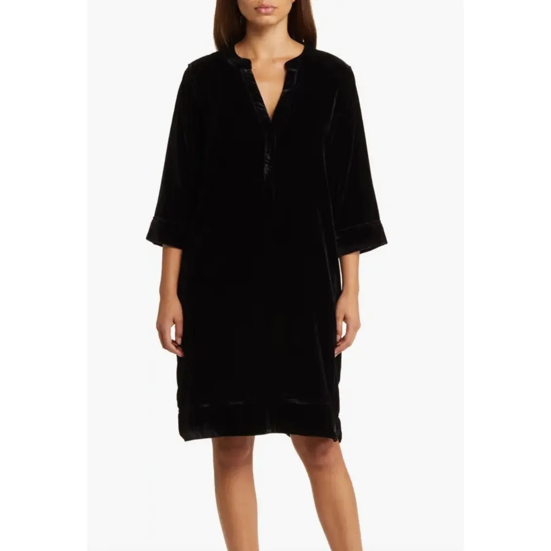 Masai Copenhagen Nokolo Velvet Shift Dress Women's Large Black Modern Retro - Image 7