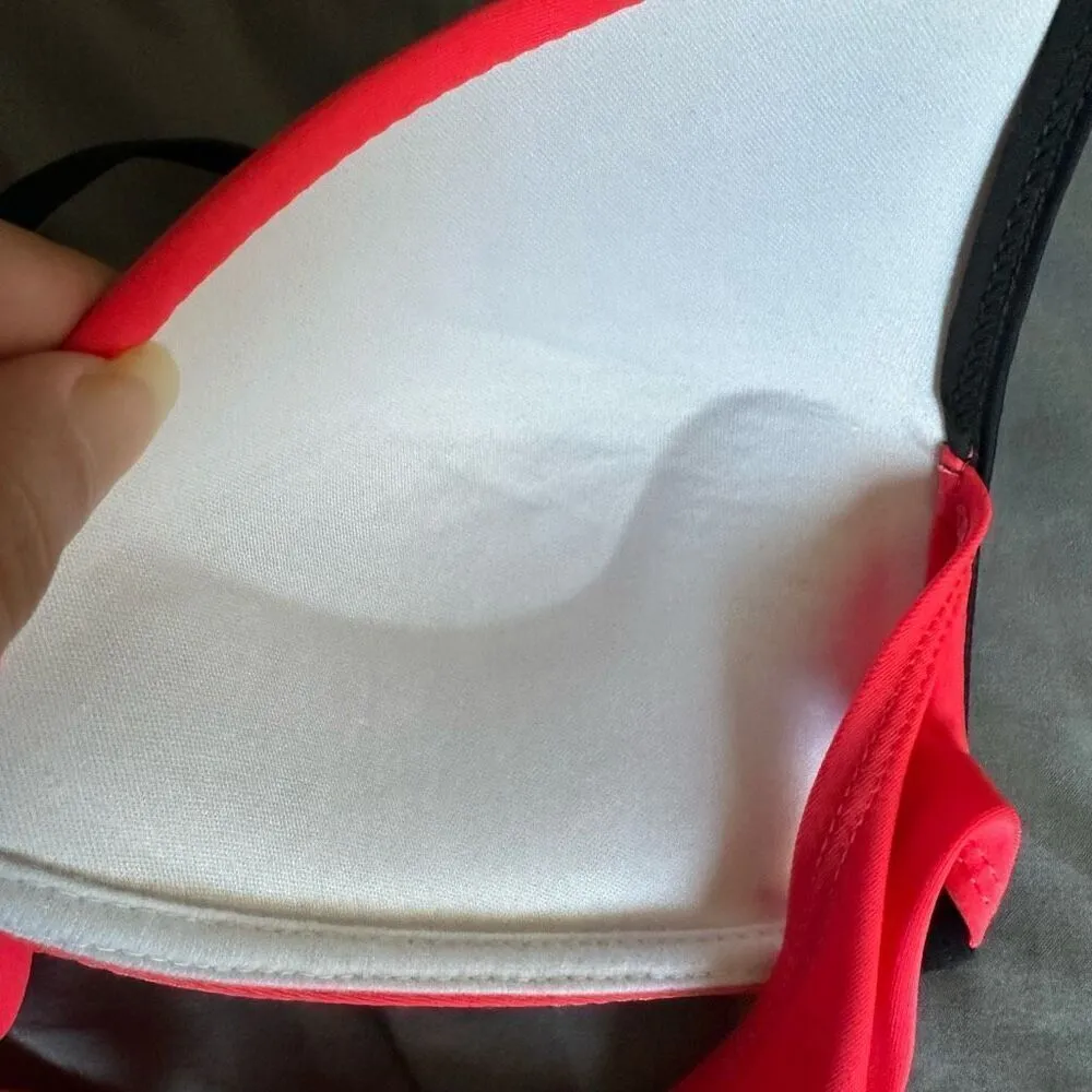 Neon orange/watermelon color/Black 2pc bikini , front tie, back clasp , some pus Orange Size XL - Image 6