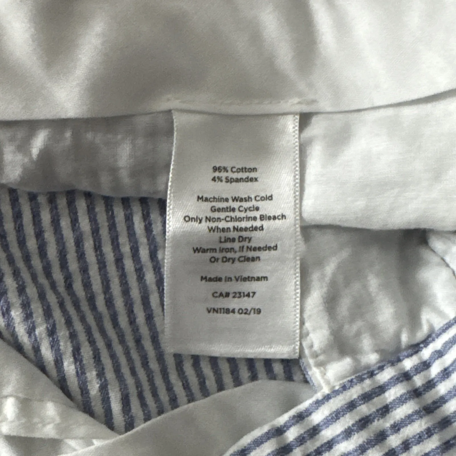 Talbots Crop Pant Women 14P Blue White Stripe Coastal Grandmillennial Seersucker - Image 7