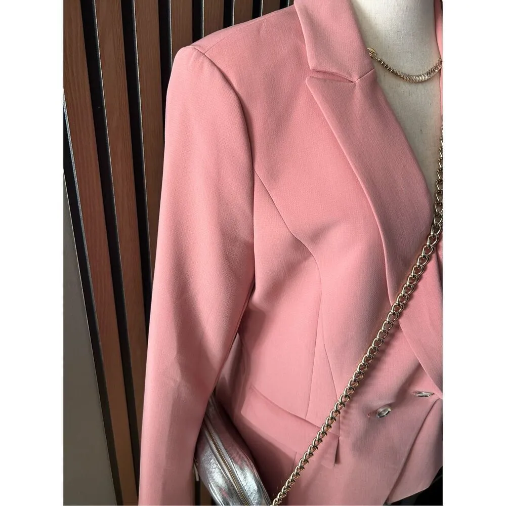White House black market peach color form fitting blazer size 8 - Image 2