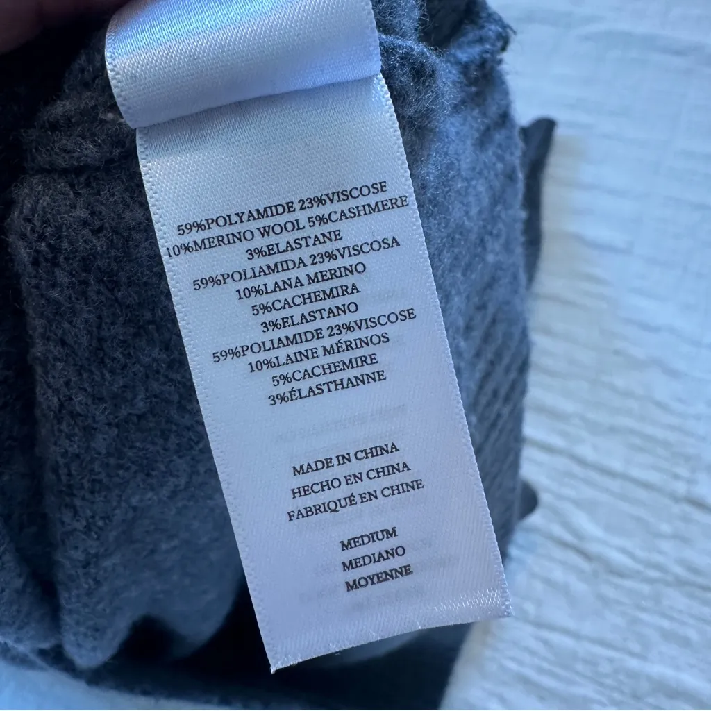 Rails Louie Cashmere Merino Wool Blend Sweater Charcoal Gray Camo - Image 7