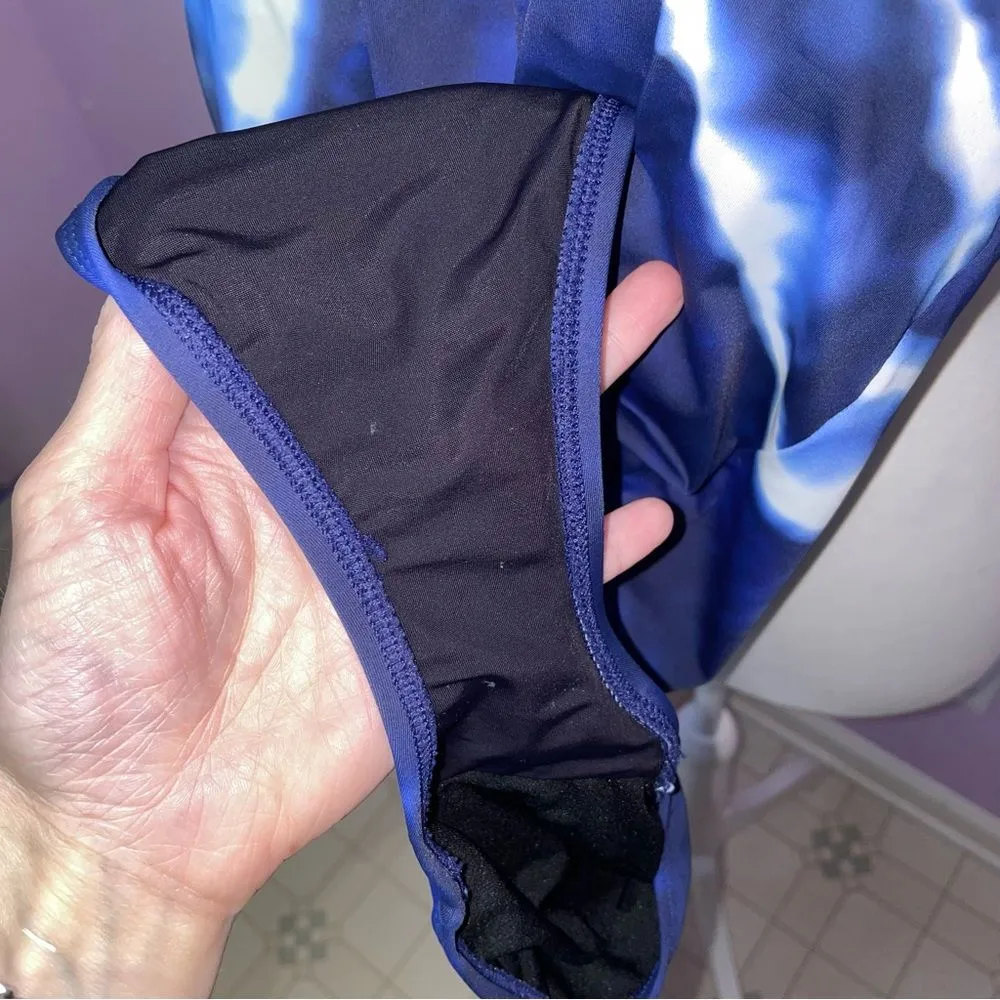 Lauren Ralph Lauren Shoreline Stripe Halter High Neck One-Piece Swimsuit Women M - Image 4