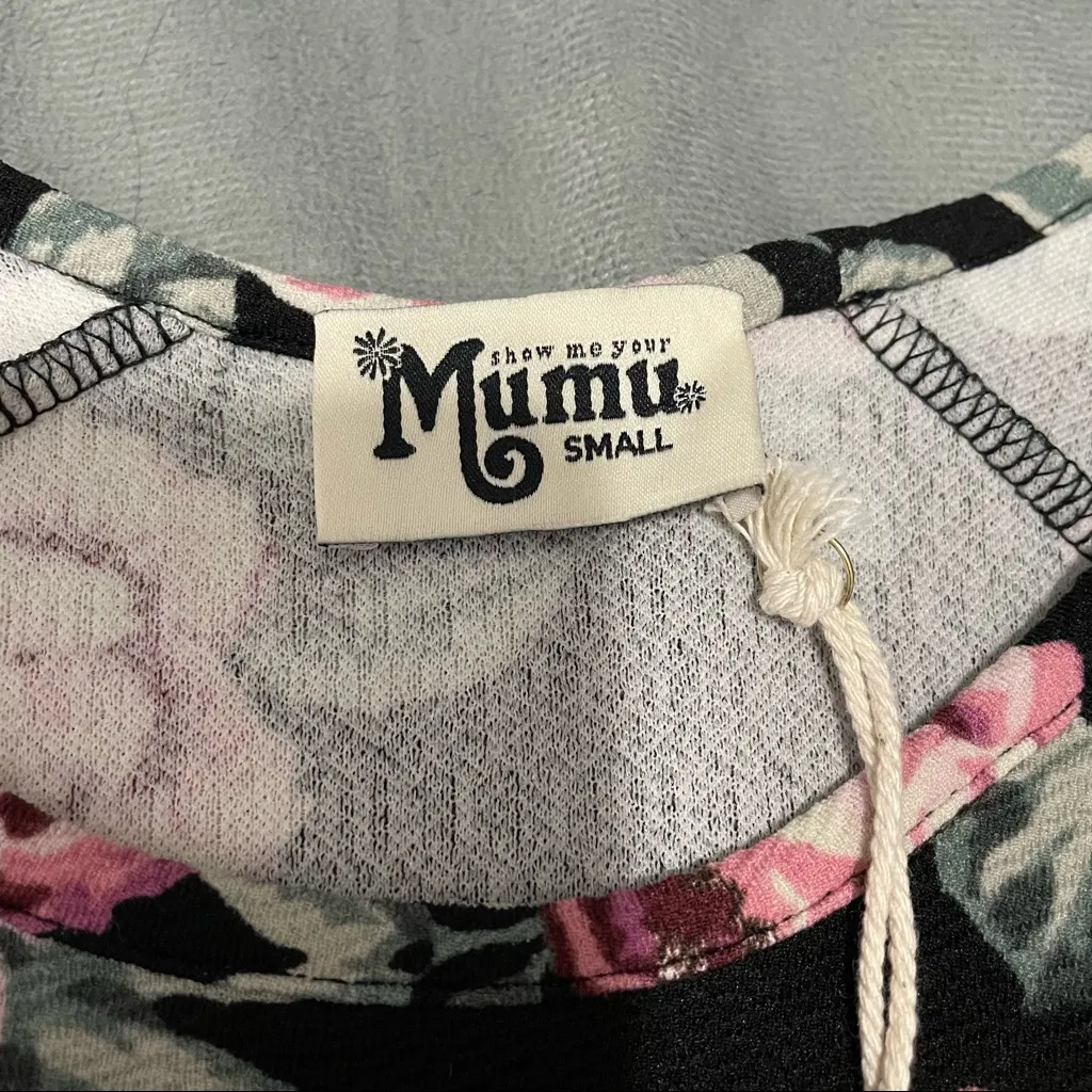 Show Me Your Mumu Harrison Babydoll Black Floral Dress NWT Size S - Image 4