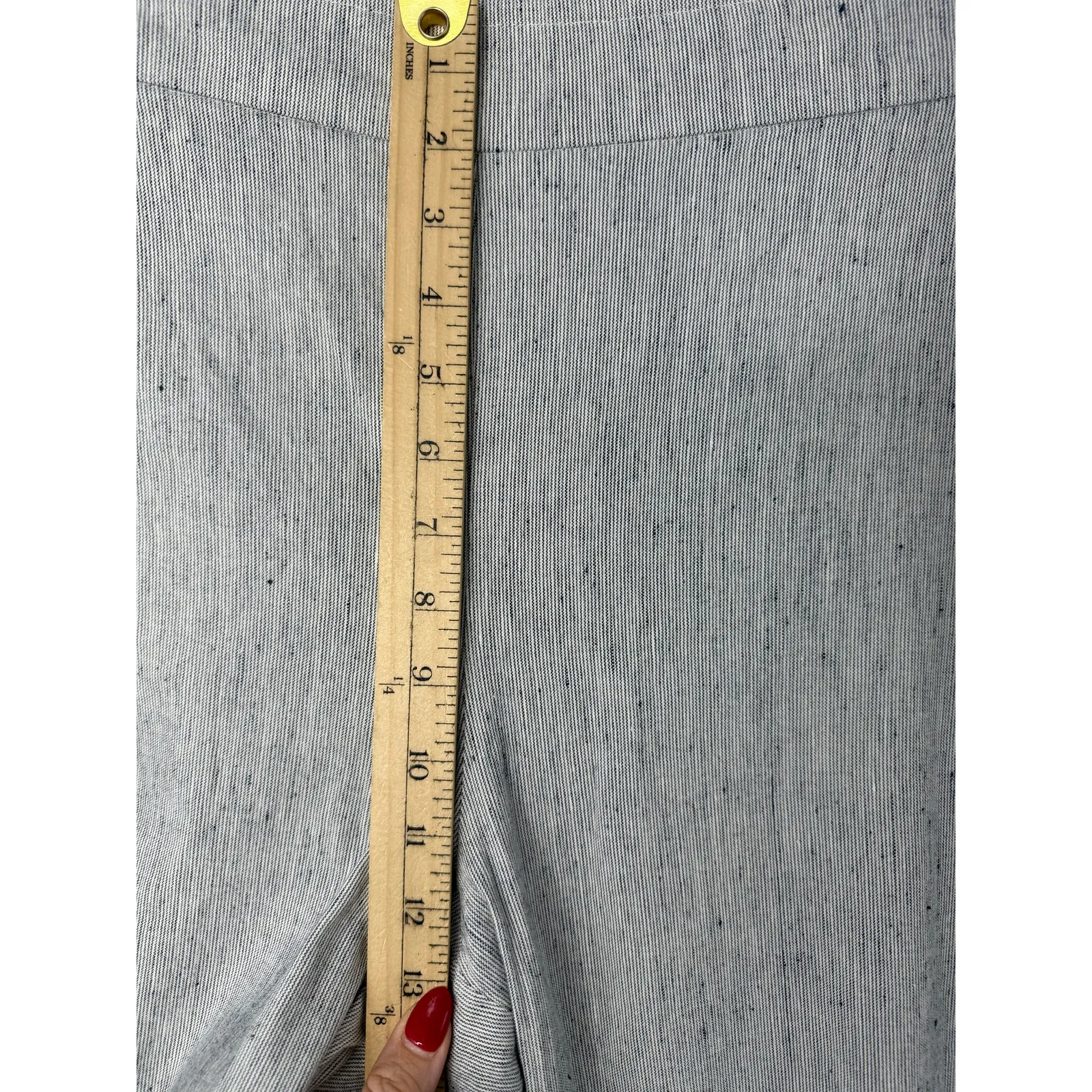 Chico’s Amelia Stripe Pull On Linen Blend Wide Leg Pants Size 4 XXL Gray Coastal - Image 10