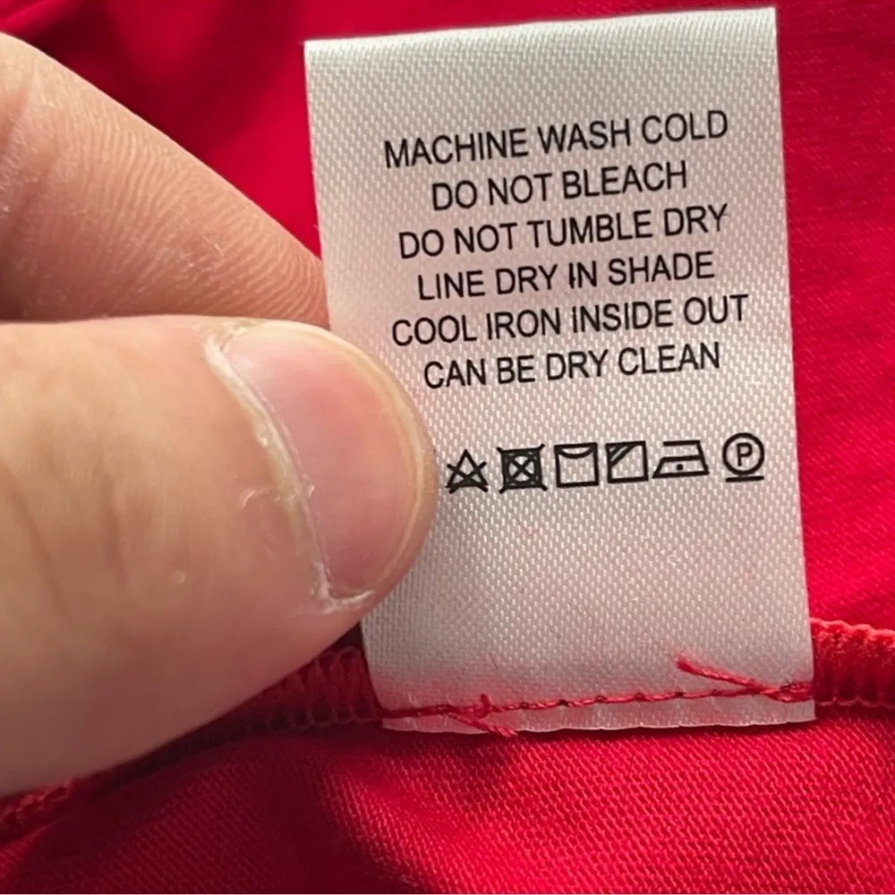 Revolve L'ACADEMIE Los Angeles red ringer tee fringe hem dress size small - Image 8
